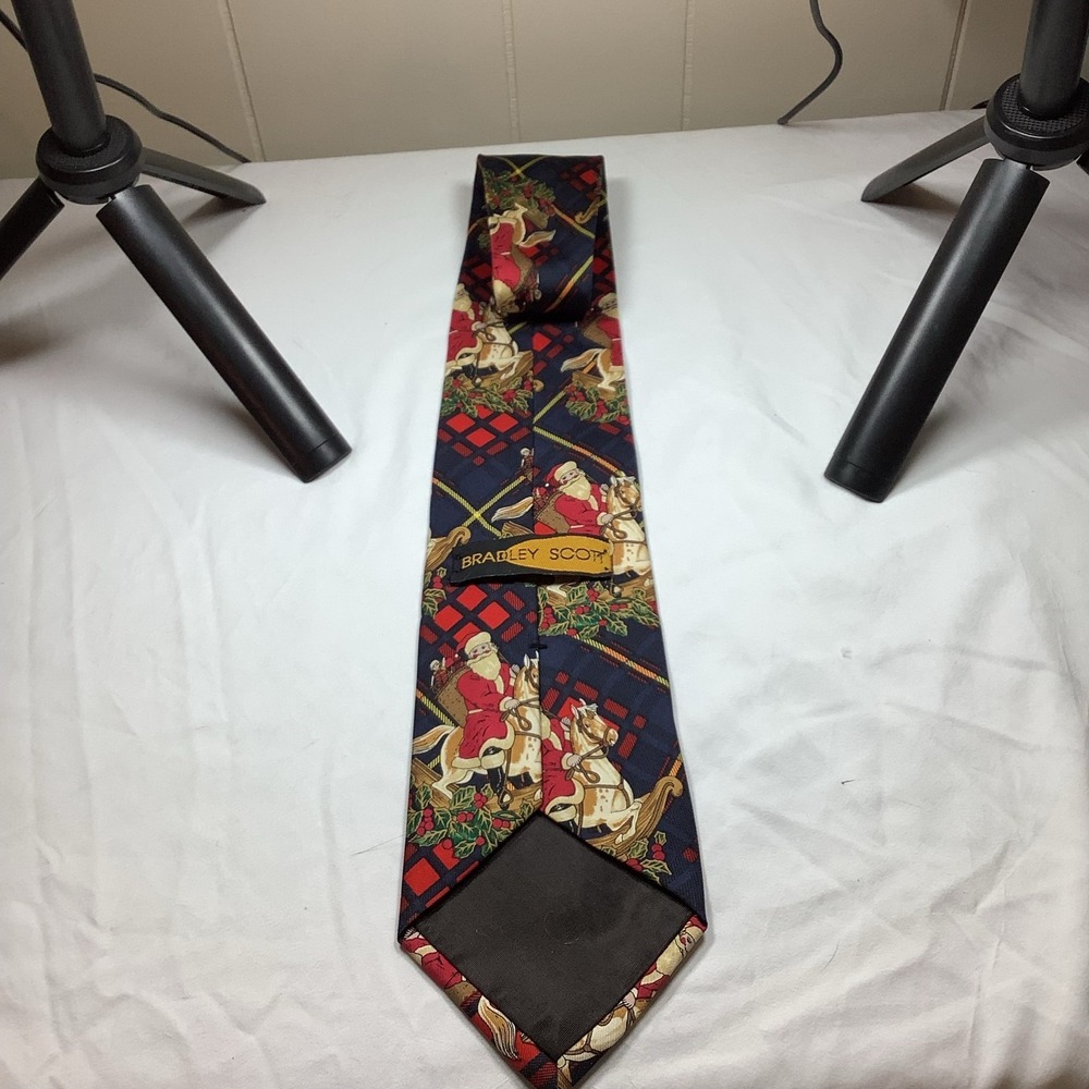 Santa Rocking Horse Christmas Tie‎ Mens Holiday Festive Novelty